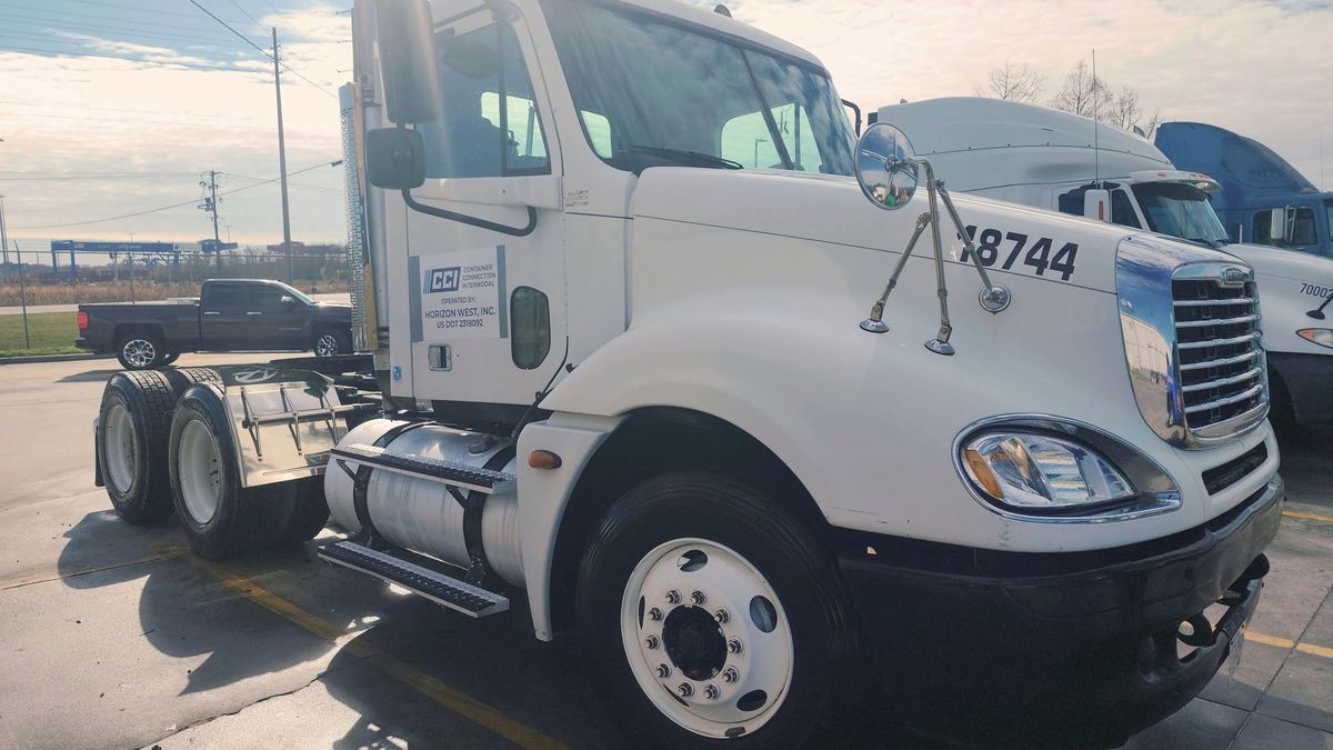 Clean white semi truck after a mobile wash